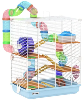 Immagine prodotto di Gabbia per Criceti e Roditori 46x30x58 cm con Accessori Blu