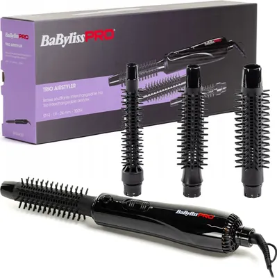Produktbild von BaByliss PRO Warmluftbürste Trio 3 auswechselbare Bürsten BAB3400E