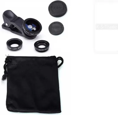 Produktbild von K-S-Trade Smartphone Kamera Linsen Set Kompatibel mit OnePlus OnePlus 8 3in1 Clip-On Kamera Adapter Macro Weitwinkel FishEye Fischauge Objektiv Linse