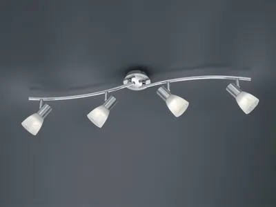 Immagine prodotto di Faretto da soffitto orientabile a 4 luci LED per interni in nichel opaco per soggiorno