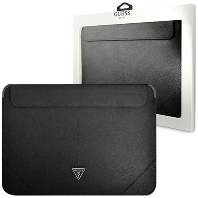 Produktbild von Guess Sleeve GUCS14PSATLK 13/14" schwarz /black Saffiano Dreieck Logo Handyhülle