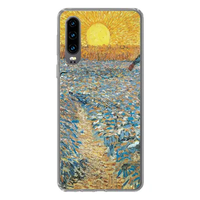 Produktbild von MuchoWow® Handyhülle Schutzhülle Hülle für Huawei P30 Der Sämann - Vincent van Gogh Silikon Softcase Handy Hülle - Kartenbesitzer