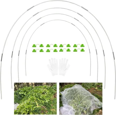 Produktbild von Gewächshausreifen Fiberglas Gartenhoop Set 20Pcs - Hochwertige Pflanzenabdeckung Tunnel Bögen Rostfrei & Biegbar