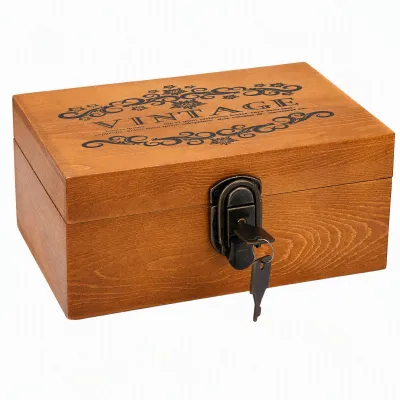 Schmuckkästchen aus Holz, klein, Vintage, mit Schloss