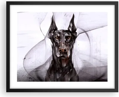Produktbild von Gerahmtes Poster - Schwarzer Rahmen - Hund Abstraktion - 50x40 cm - Wand Bild - Wanddeko - Wandbilder - Kunstposter - Wandposter - Bilderrahmen - Bilder - Kunstdruck - Wandbild - P2BAA50x40-3999