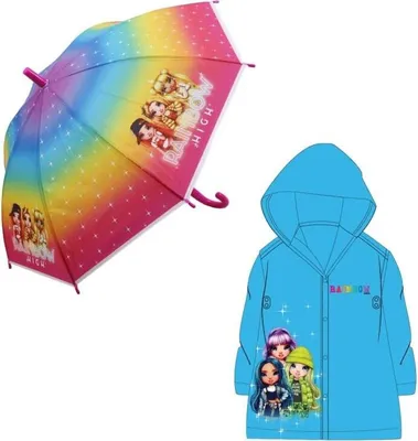 Produktbild von Rainbow High Kinder Regenschirm plus Poncho – 104/110