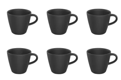 Produktbild von Villeroy & Boch Manufacture Rock Kaffeetassen 160ml 6er Set schwarz Porzellan