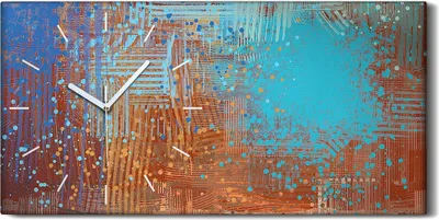 Produktbild von Küchenuhr Bürouhr Leinwand Uhr Geräuschlos 60x30 abstrakte Moderne Kunst - weiße Hände