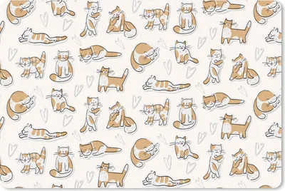 Produktbild von MuchoWow® Schreibtischunterlage Katze - Muster - Tiere 60x40 cm - XXL Mauspad - Großes Mauspad