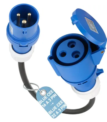 Zdjęcie produktu dla Adapter CEE 16A do wtyczki CEE 32A, długość 50 cm