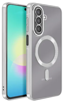 Produktbild von Avizar, MagSafe Hülle für Galaxy A27 Stoßfeste Schutzhülle mit Chromrand, Silber