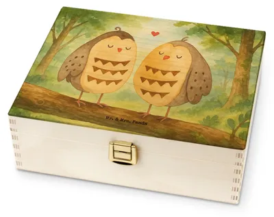 Produktbild von Mr. & Mrs. Panda teebeutelbehälter Eulen Liebe Design - Weiß - Geschenk, Tee Box, Eule, Teebeutel Organizer, glücklich, Owl, Aufbewahrung, Teebox