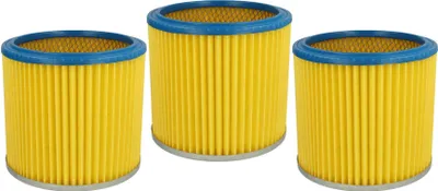 Produktbild von vhbw 3x Faltenfilter kompatibel mit Lavor / Lavorwash GBX 32, GBX 22, GN 32, GN 22, Ashley 300, Ashley 100 Staubsauger - Patronenfilter Blau Gelb