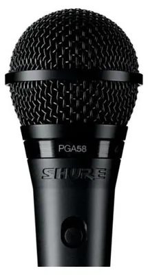Obrázek produktu pro Shure PGA58, Studiový mikrofon, 50 - 16000 Hz, Kardioidní, Dynamický, Kabel, Černá