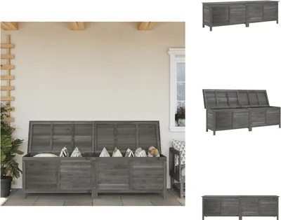 Produktbild von vidaXL Gartentruhe Anthrazit 198,5x50x56,5 cm Massivholz Tanne -  Gartenboxen