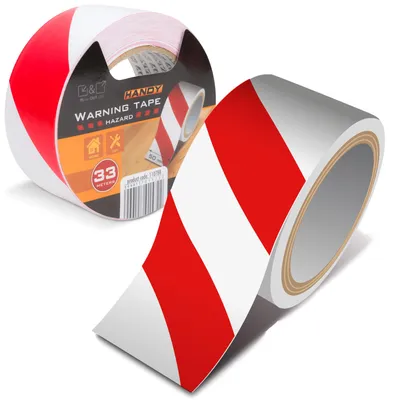 Produktbild von Handy - Warnband selbstklebend - 33 Meter x 5 CM - Rot/Weißes Anti-Rutsch-Band für Treppe, Boden, Schwelle - Wasserfest - Für Innen und Außen