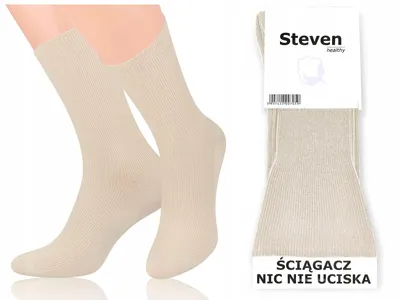 Produktbild von Steven Healthy Line druckfreie Gesundheits-Socken, hellbeige, Größe 43-46