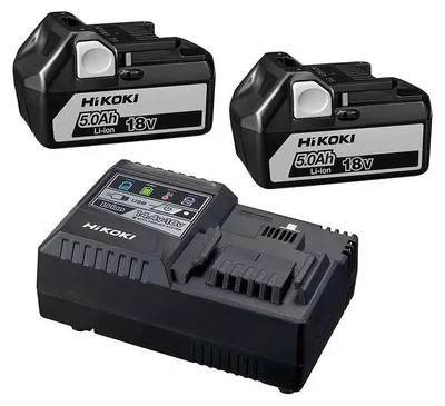 Image de Pack Batteries HIKOKI UC18YSL3WGZ 2 x 5,0Ah Li-ion + Chargeur rapide 18V & 36V
