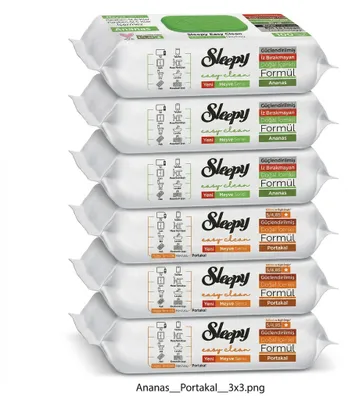 Produktbild von Sleepy Easy Clean Oberflächenreinigungstücher – 3x100 Anannas + 3x100 Orange | streifenfreie Fenster