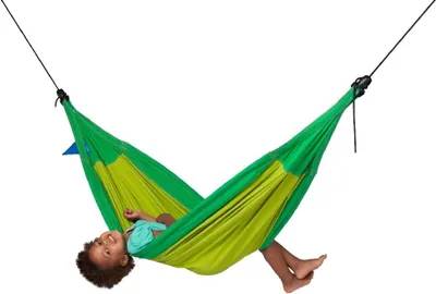 Produktbild von La Siesta Kinder-Hängematte Moki froggy grün aus Baumwolle inkl. Befestigungsmaterial
