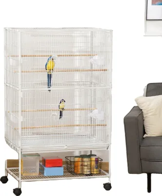 Obrázok produktu pre Klietka pre vtáky, 78x52x132 cm, odnímateľný podnos s kolieskami