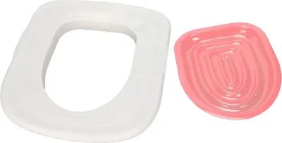 Produktbild von Universelles Katzen-Toilettentraining-Set – Wiederverwendbarer, umweltfreundlicher Toilettentrainer mit weißem Tablett und pinkem Innenstützteil