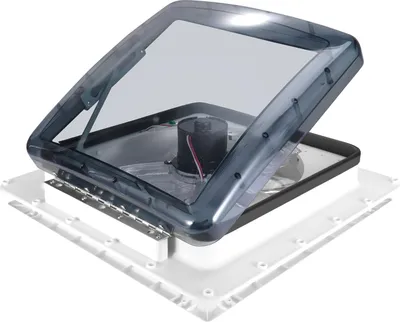Produktbild von Wohnmobil/Wohnwagen Dachventilator - Fernbedienung - 3 Stufen Zu-/Abluft - Regensensor - 100–240V - Blau