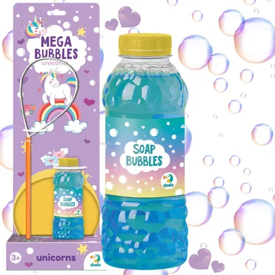 Zdjęcie produktu dla Mega Zestaw Do Tworzenia Baniek Mydlanych Jednorożec Duże Bańki Płyn 450 Ml 500118