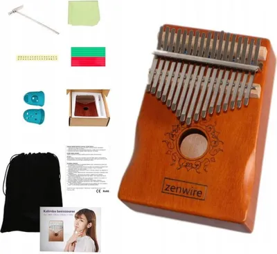 Obrázok produktu pre Kalimba - africký nástroj - 17 klávesov - drevo hnedé - Zanza Mbira - palcové piano