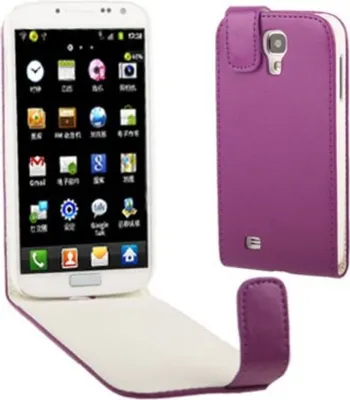 Produktbild von Schutzhülle Flip Tasche für Case Handy Samsung Galaxy S4 GT-I9500 / GT-I9505 / LTE+ GT-I9506 / Value Edition GT-I9515 Lila