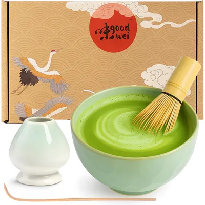 Matcha-Set Hasunomi mit Teeschale, 210 ml, 4-teilig