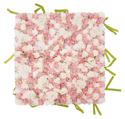 Image de Mur de fleurs artificielles - Panneau de roses - Roses en soie - Format carré de 1x1 mètre - Épaisseur de 4 cm - Décoration de mariage et d'intérieur - Rose