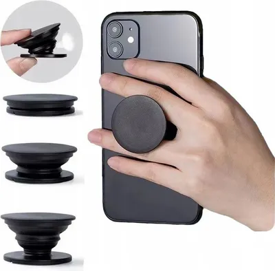 Zdjęcie produktu dla Uchwyt Do Telefonu Popsocket Na Palce / Stojak Czarny