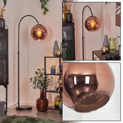 Produktbild von Cesaro Stehlampe aus Metall/Glas in Schwarz/Kupferfarben