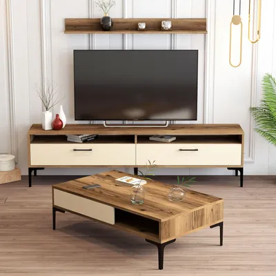 Obrázok produktu pre Skye Decor, Obývacia stena - Irma (orech + krémová)