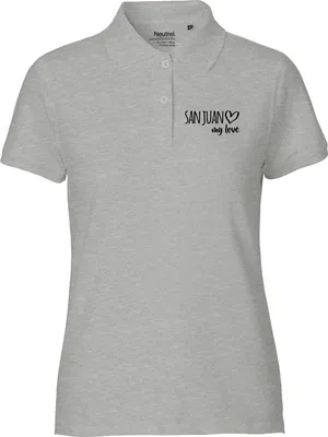 Produktbild von Huuraa Damen Polo Shirt San Juan my love S Sport Grey Bio Baumwolle Fairtrade Poloshirt Geschenkidee