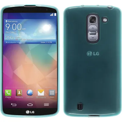 Produktbild von PhoneNatic Case kompatibel mit LG G Pro 2 - türkis Silikon Hülle transparent + 2 Schutzfolien