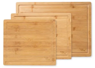 Imagen del producto de Conjunto de tablas de cortar "Cosy & Trendy" Gabon, de 3 piezas, de bambú, en tamaños M, L y XL