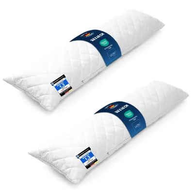Produktbild von LILENO HOME Seitenschläferkissen 40x145 cm 2er Set (1100 g Füllung) - Stillkissen mit herausnehmbaren Innenkissen - Seitenschläferkissen 40x145 cm für Schwangere u. Babys