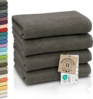 Produktbild von 4er Set Handtücher aus Baumwolle, 50x100 cm, taupe