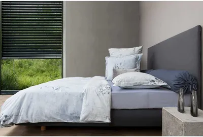 Produktbild von Heckett & Lane Renforcé Bettwäsche Ostana HnL Velvet Touch Hellblau 100% Baumwolle Reißverschluss Bettbezug Kissenbezug Bettzeug 135x200 cm