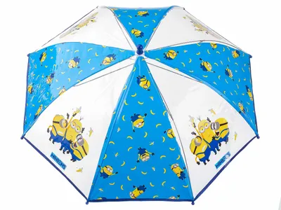 Produktbild von kinderschirm Minions 61 x 63 cm Polyester / Edelstahl blau
