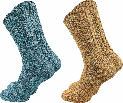 Produktbild von Gawilo  Stricksocken Damen (2 Paar), Petrol Gelb / 35 - 38