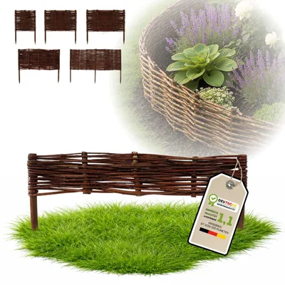 Obrázek produktu pro Floranica 1 kus Vrbový plot 10 cm x 60 cm – Zahradní plot z vrbového proutí Palisáda Přírodní oplocení Ohraničení záhonu