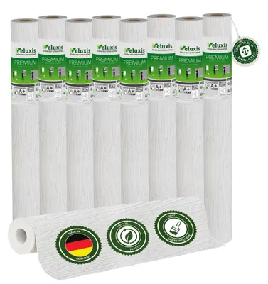 Produktbild von Vliestapete Vliestapete weiß – Renoviervlies Streifenoptik mit Textilstruktur 8er Set, 8 x 10,05 m x 0,53 m, rissüberbrückend, blickdicht, überstreichbar,  Germany – Veluxis