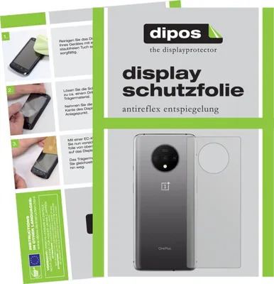 The image shows packaging and instructions for a screen protector, along with a depiction of the product it is designed for.