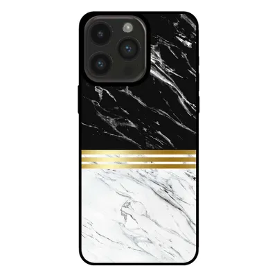 Immagine prodotto di Smartphonica Custodia per iPhone 14 Pro Max in marmo - cover posteriore in marmo - Nero Bianco