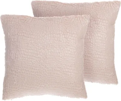 Zdjęcie produktu dla BELIANI Zestaw 2 poduszek różowe 45 x 45 cm z wypełnieniem ozdobna akcesoria salon sypialnia