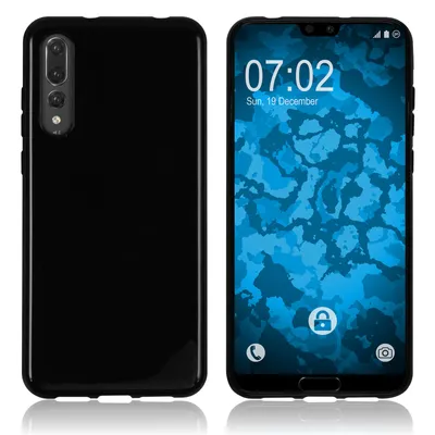 Produktbild von PhoneNatic Case kompatibel mit Huawei P20 Pro - schwarz Silikon Hülle transparent Cover