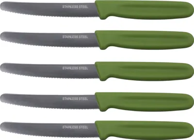 Produktbild von Shov Allzweckmesser 5-teilig Wellenschliff Grün